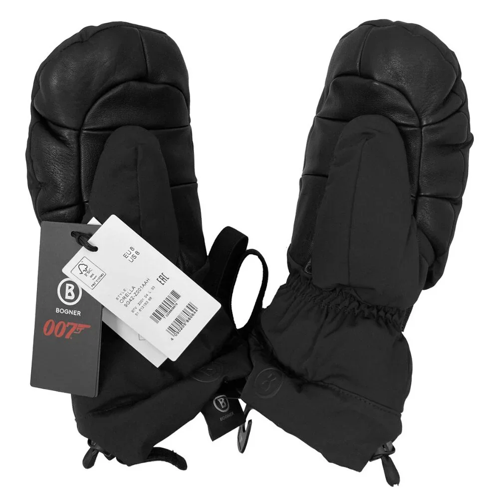 NEW Bogner Orella Winter Ski Mittens!  Black  Limited Edition 007 Capsule  Logo